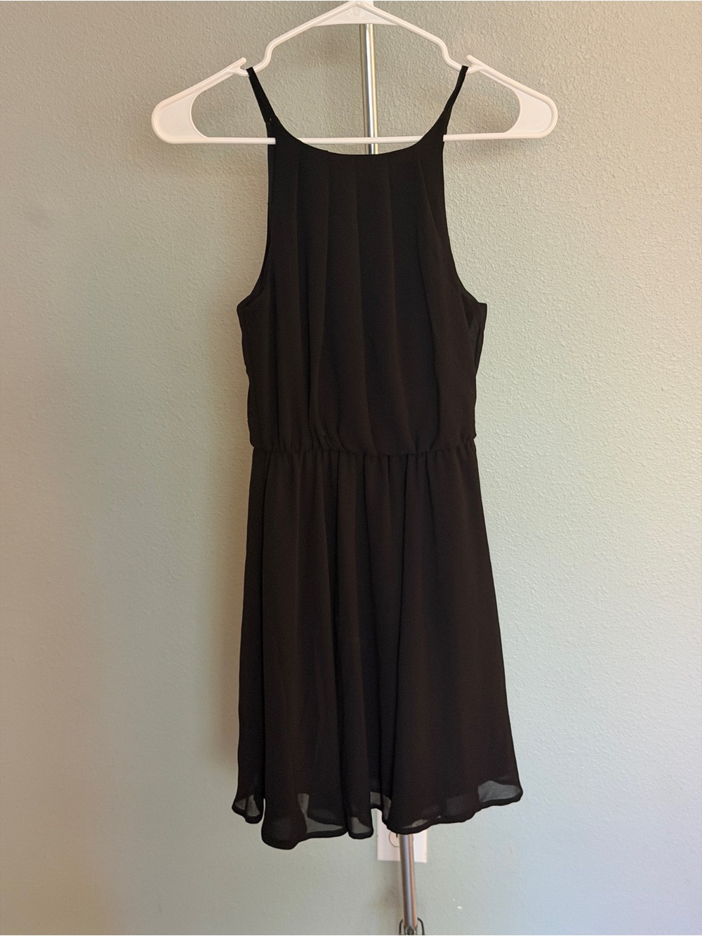 Blue Rain Black Spaghetti-Strap Party Dress